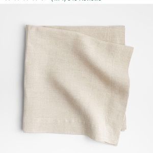 Crate&Barrel Marin Warm Natural Linen Dinner Napkins, Set of 8